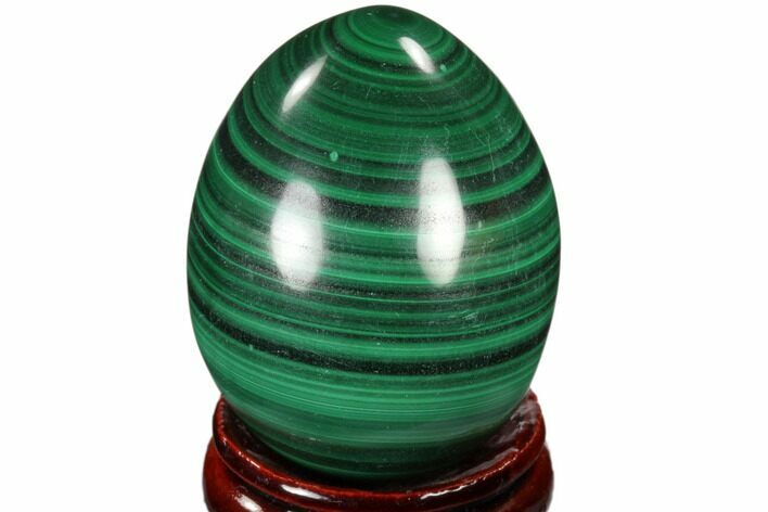 Polished Malachite Egg - Congo #115291